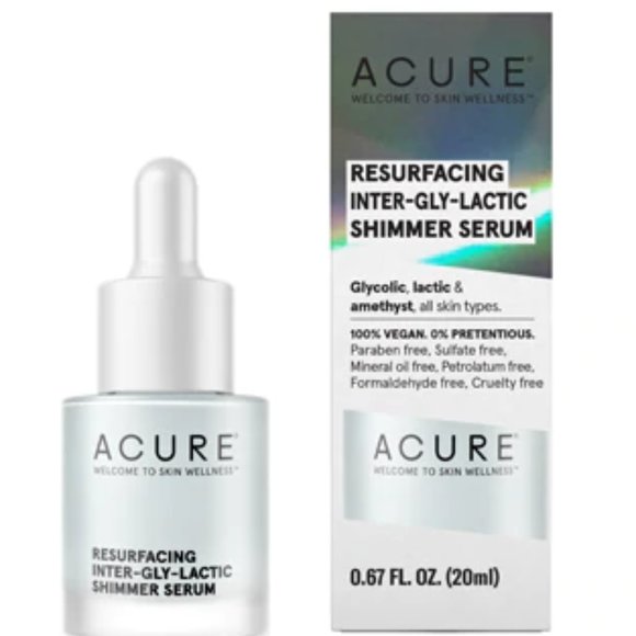 NIB ACURE Resurfacing InterGlyLactic Shimmer Serum - Picture 1 of 4